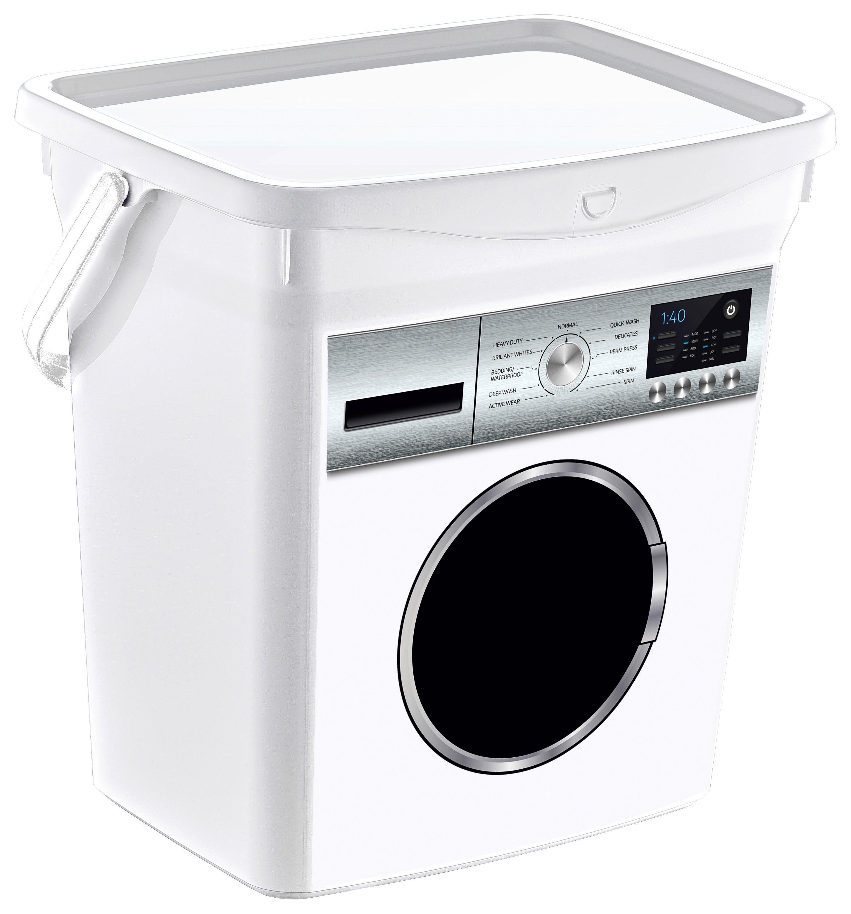 Waschmittelbehälter Fabio - Weiß, Basics, Kunststoff (25,5/20,5/29,5cm) - Luca Bessoni