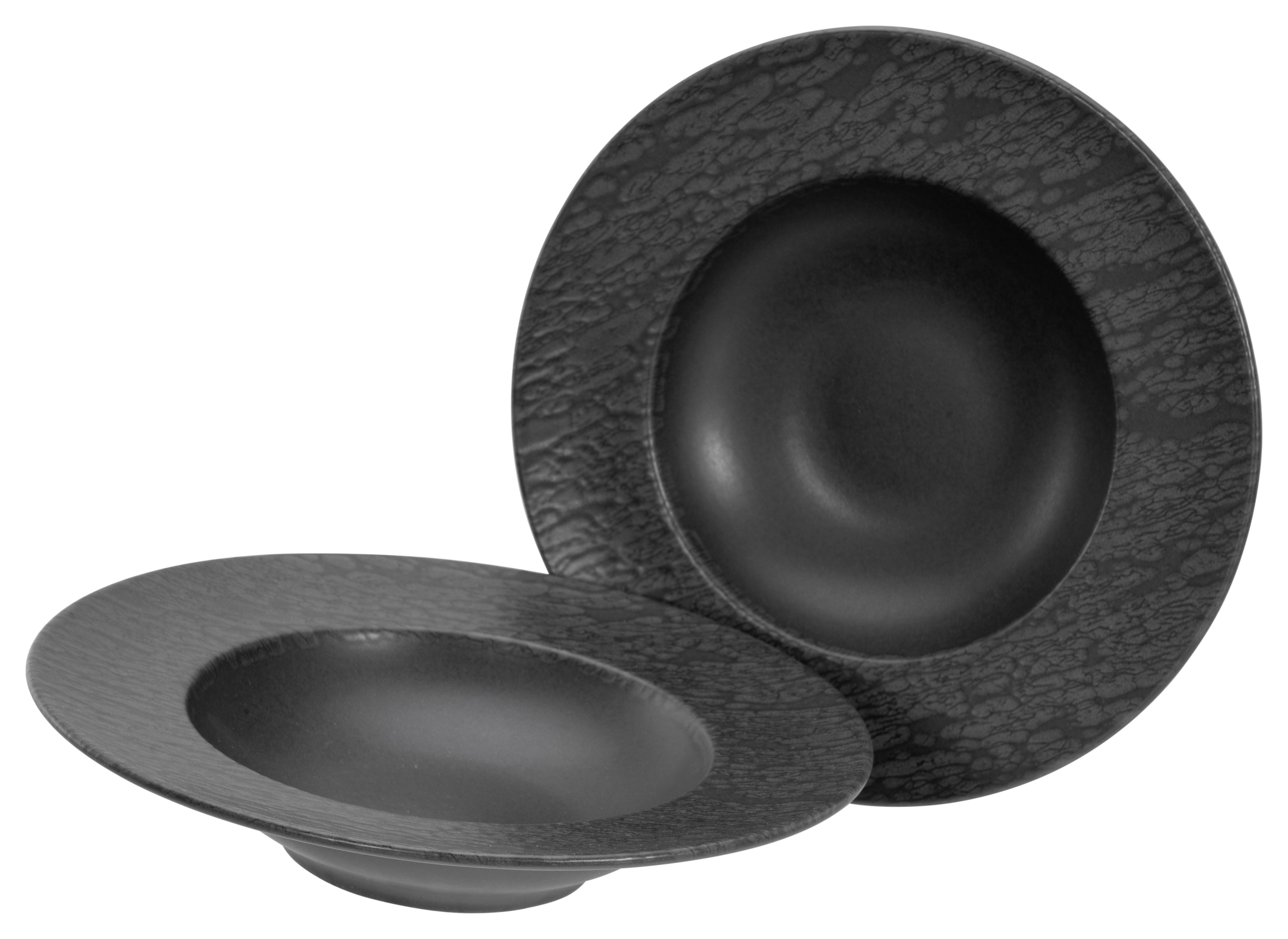 Pizzatellerset 21825 Schiefer Black, Pastaset - Anthrazit, Trend, Keramik (27cm) - Creatable