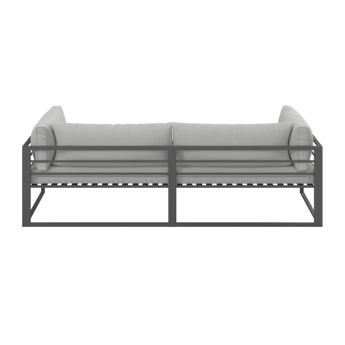 TERASOVÁ SEDACÍ SOUPRAVA MALINA - šedá/černá, Moderní, kov/textil (230/60/70,5cm) - Bessagi Garden