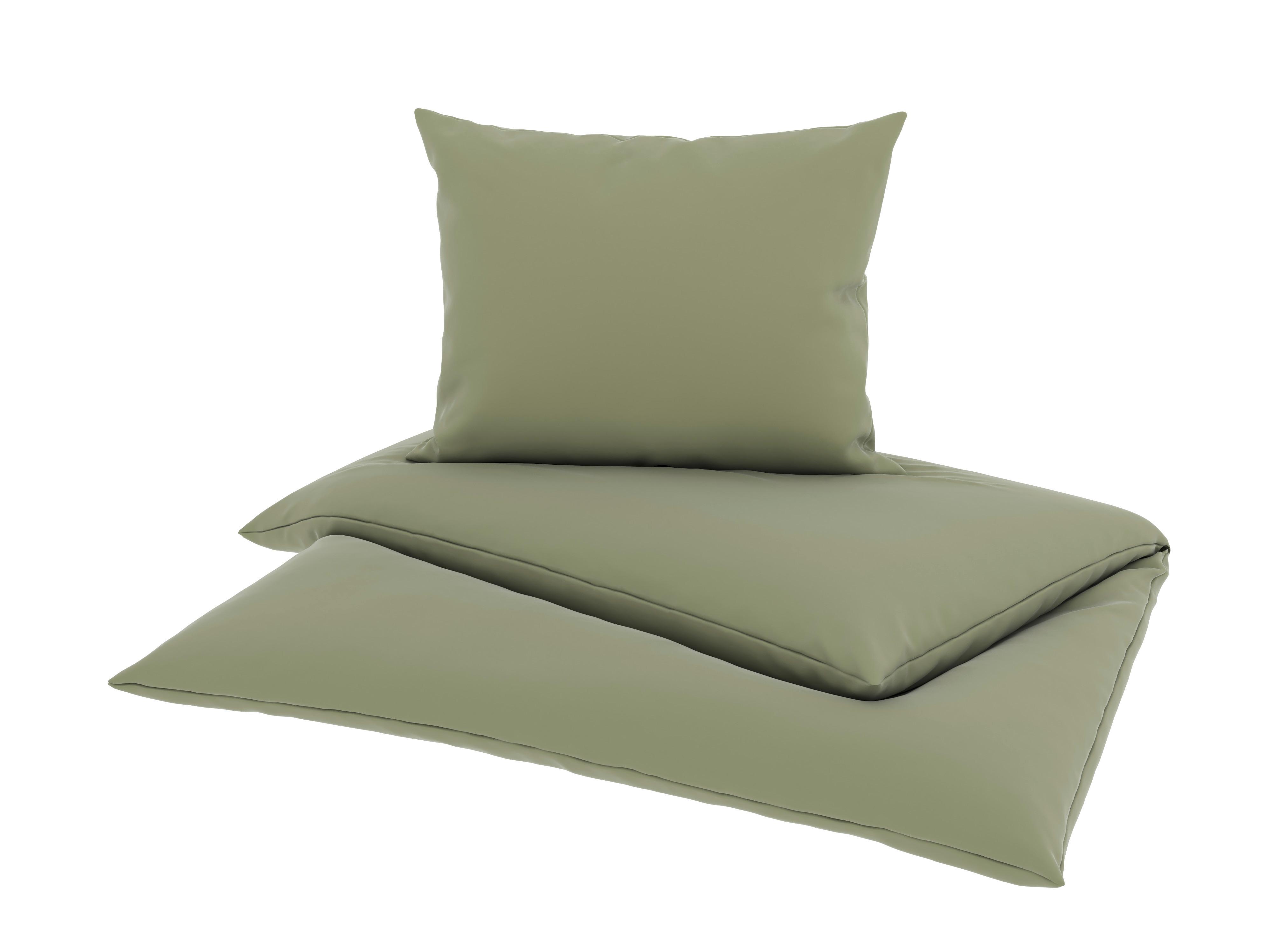 Bettwäsche 140x200 Cm Lydia Satin, Hellgrün - Hellgrün, MODERN, Textil - Luca Bessoni