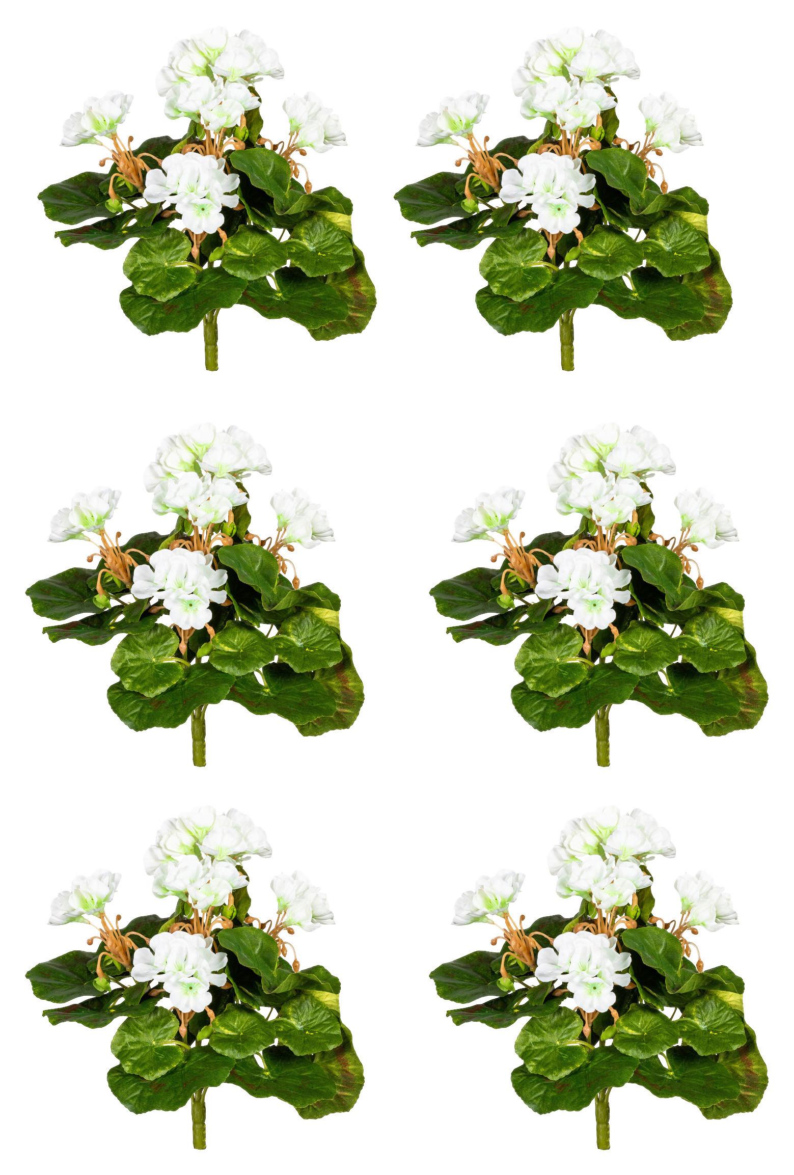 Kunstpflanze Blühpflanzen Weiß/Grün, 24 cm - Weiß/Grün, Design, Kunststoff (24cm) - P & B