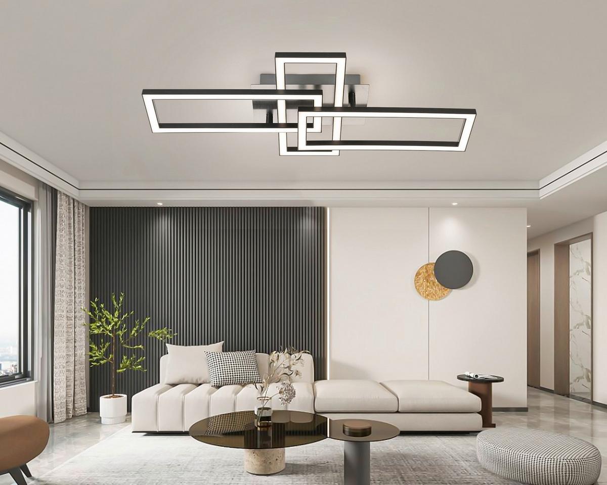 Led Mennyezeti Lámpa Ivona - fekete/nikkelszínű, Modern, műanyag/fém (64/34/8cm) - Luca Bessoni