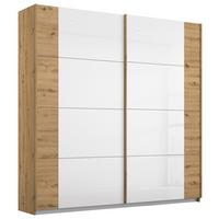 Schwebetürenschrank Artemis B: 181 Cm Weiß/eiche Dekor - Weiß/Eiche Artisan, MODERN, Glas/Holzwerkstoff (181/210/62cm) - Rauch Möbel