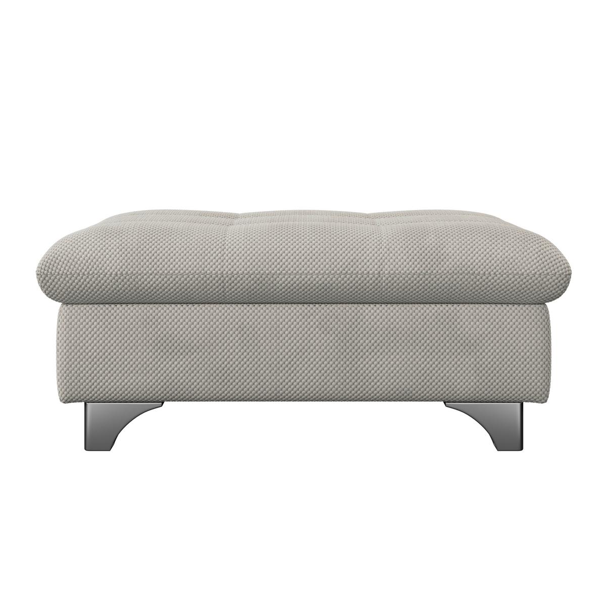 Hocker Gemini Dunkelgrau, B: 108cm - Taupe/Chromfarben, KONVENTIONELL, Textil (108/46/108cm)
