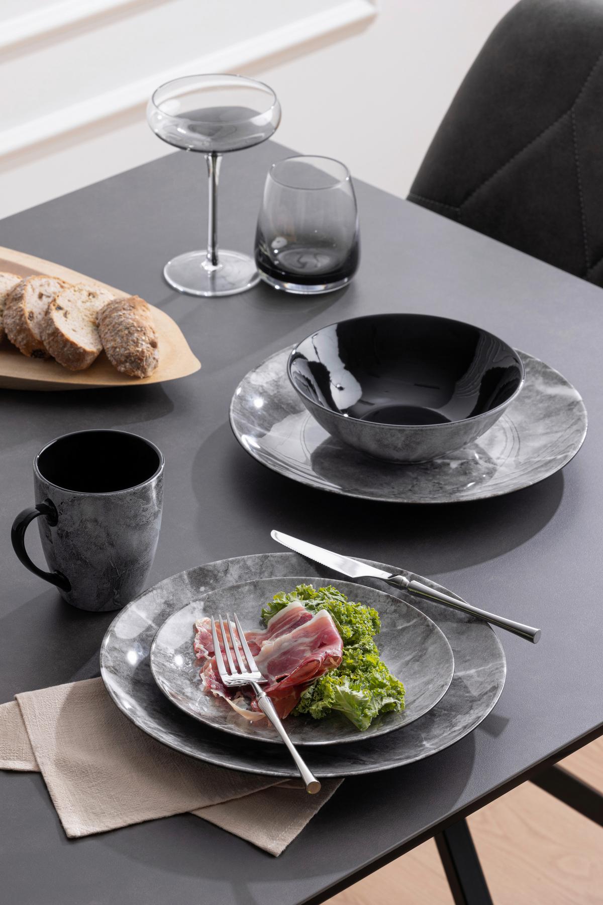 Kombiservice Ronald - Schwarz/Grau, Design, Keramik - James Wood