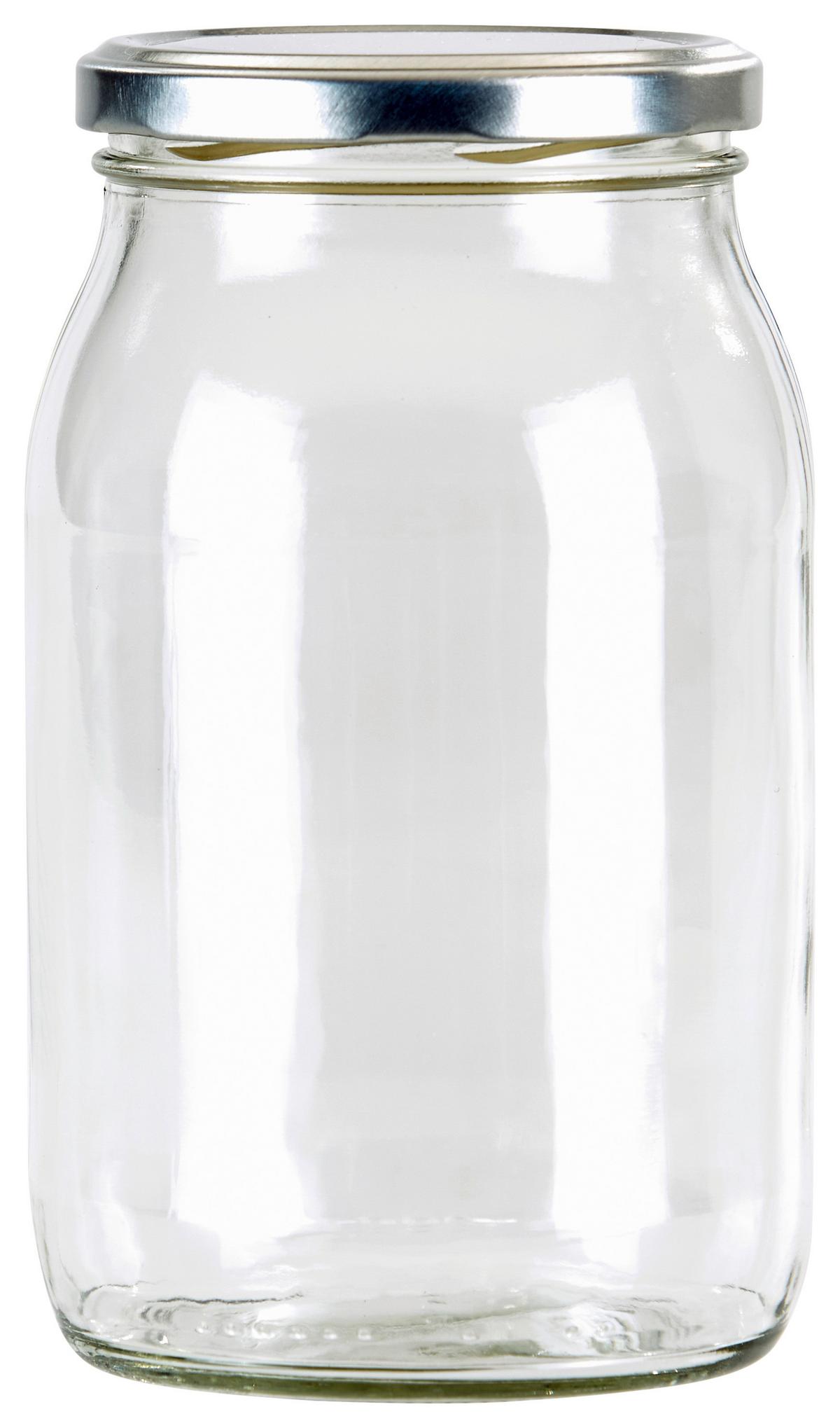 Einmachgläser 4er-set Zora Je 948 Ml, Auslaufsicher - Klar/Weiß, Basics, Glas/Metall (0,25cm)