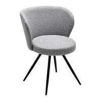 Otočná stolička CARLINA svetlá sivá - čierna/svetlosivá, Modern, kov/drevo (60/79/59cm) - Bessagi Home