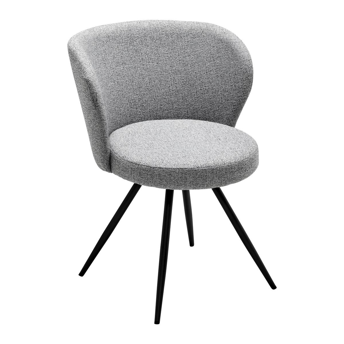 Otočná stolička CARLINA svetlá sivá - čierna/svetlosivá, Modern, kov/drevo (60/79/59cm) - Bessagi Home