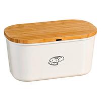 Brotkasten Naturfarben/Weiß B: 37 cm - Weiß/Naturfarben, Basics, Holz/Kunststoff (37/21/18.2cm) - Kesper