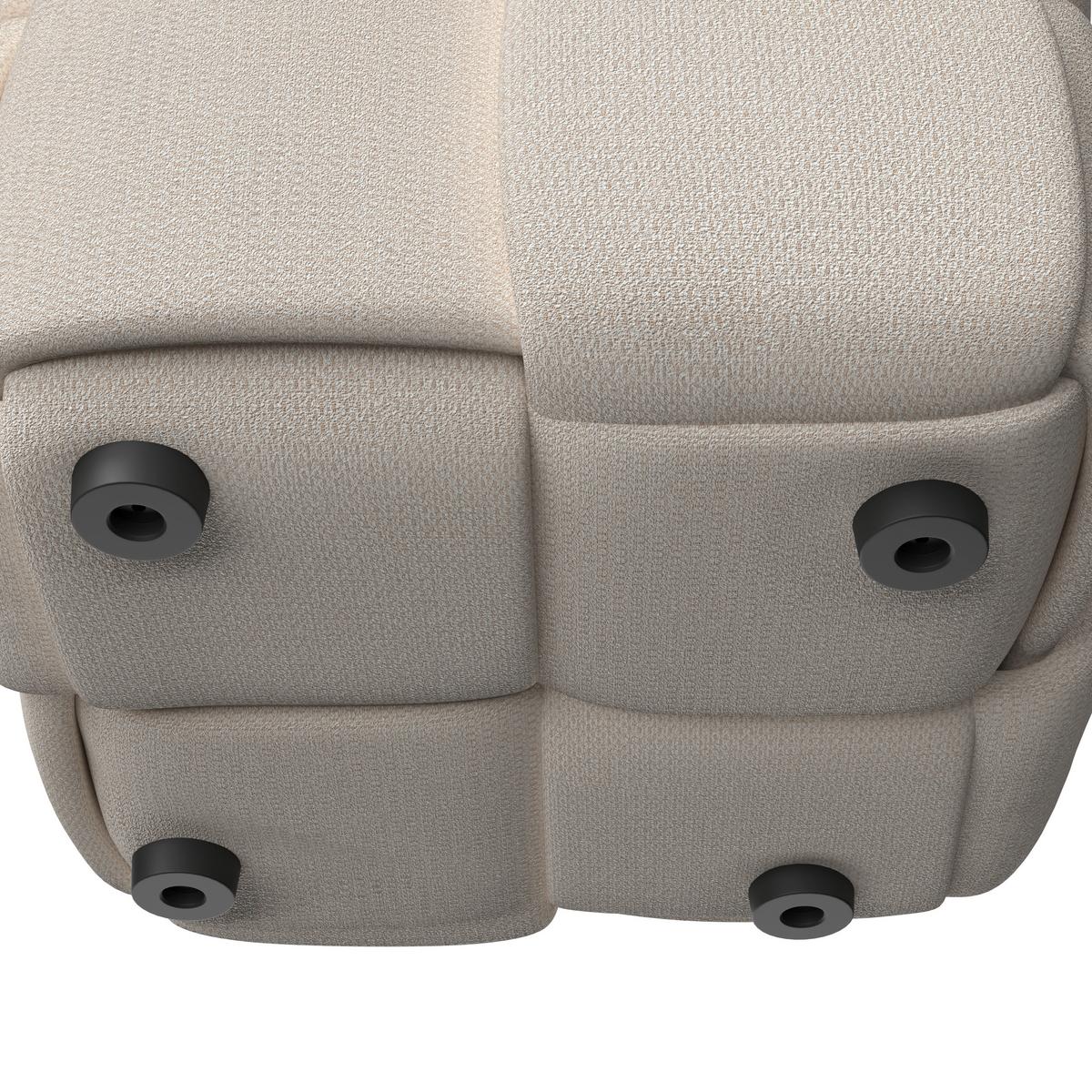 Taburet ELLA béžová bouclé - čierna/béžová, Modern, drevo/textil (45/45/45cm) - Bessagi Home