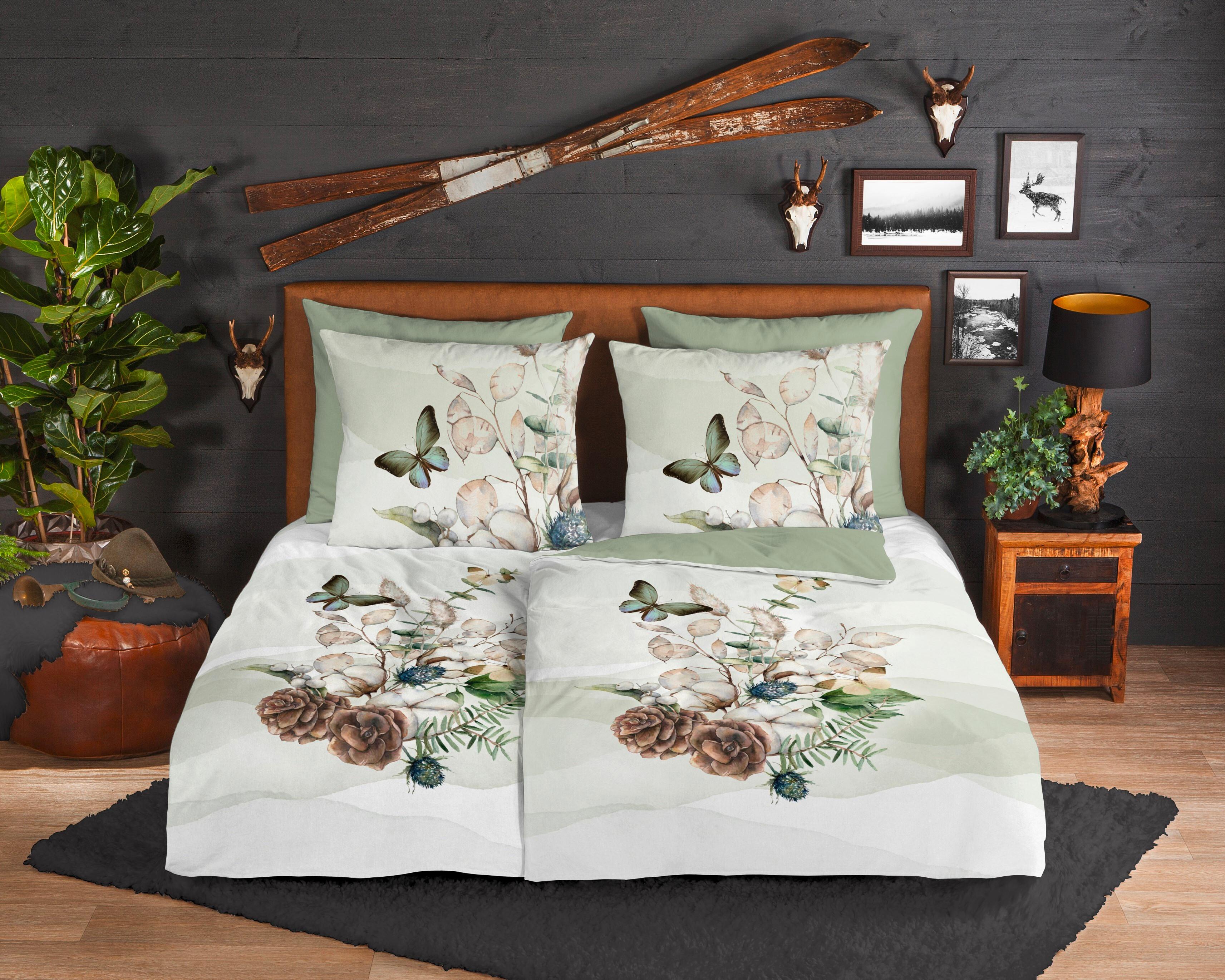 Wendebettwäsche Marjan Grün 155x220 cm - Grün, Design, Textil (155/220cm)