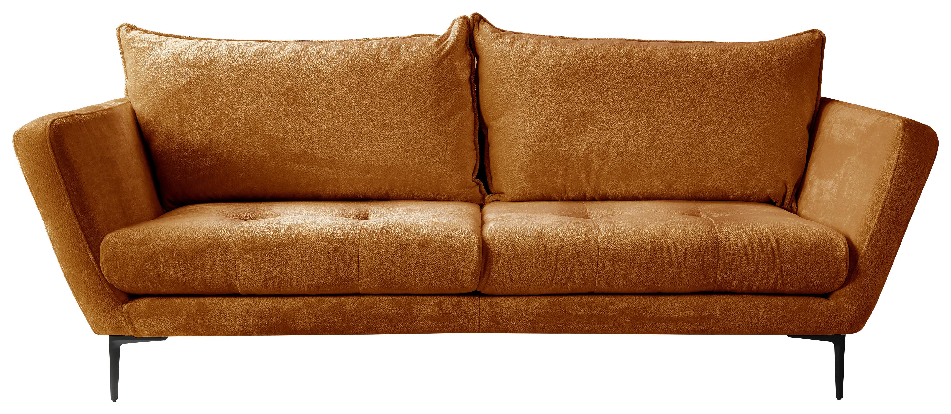 Sofa Ankona Rostfarben/Schwarz, 225 cm - Rostfarben/Schwarz, Design, Textil (225/86/95cm) - MID.YOU