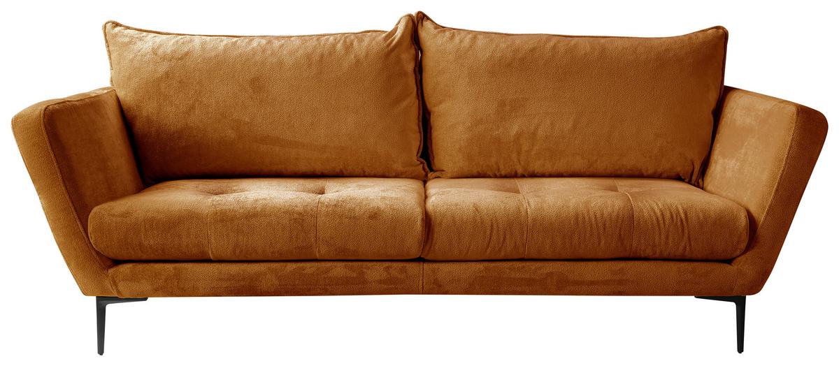 Sofa Ankona Rostfarben/Schwarz, 225 cm - Rostfarben/Schwarz, Design, Textil (225/86/95cm) - MID.YOU