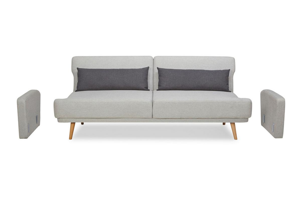 3-sitzer-sofa Hellgrau B: 214 Cm - Dunkelgrau/Hellgrau, MODERN, Textil (214/83/86cm) - Livetastic