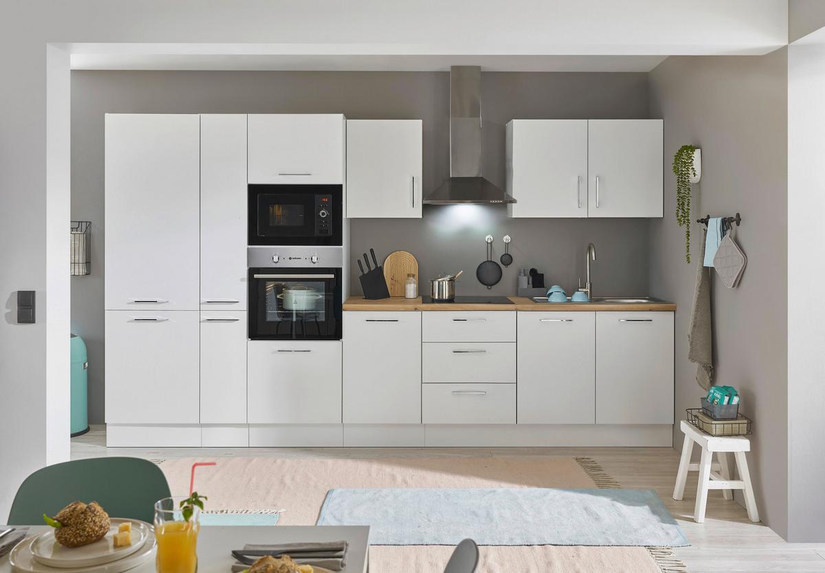 Küchenblock Turin Weiß/eiche Dekor B: 360 Cm - Weiß/Eiche Artisan, Basics, Holzwerkstoff (360cm) - MID.YOU