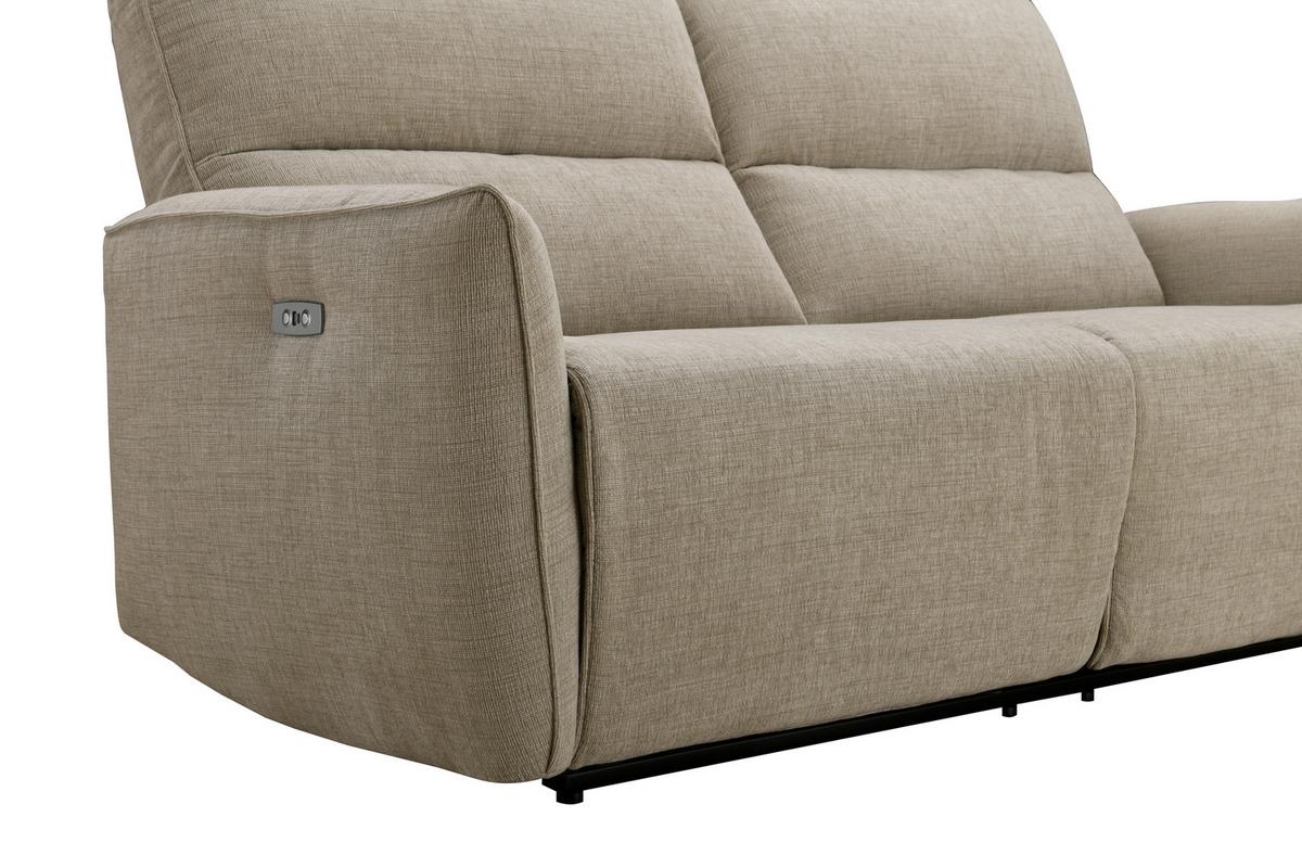 2-Sitzer-Sofa Steffi inkl. Elektr. Relaxfunktion B:196 cm - Beige/Schwarz, KONVENTIONELL, Holz/Textil (196/98/93cm) - Livetastic