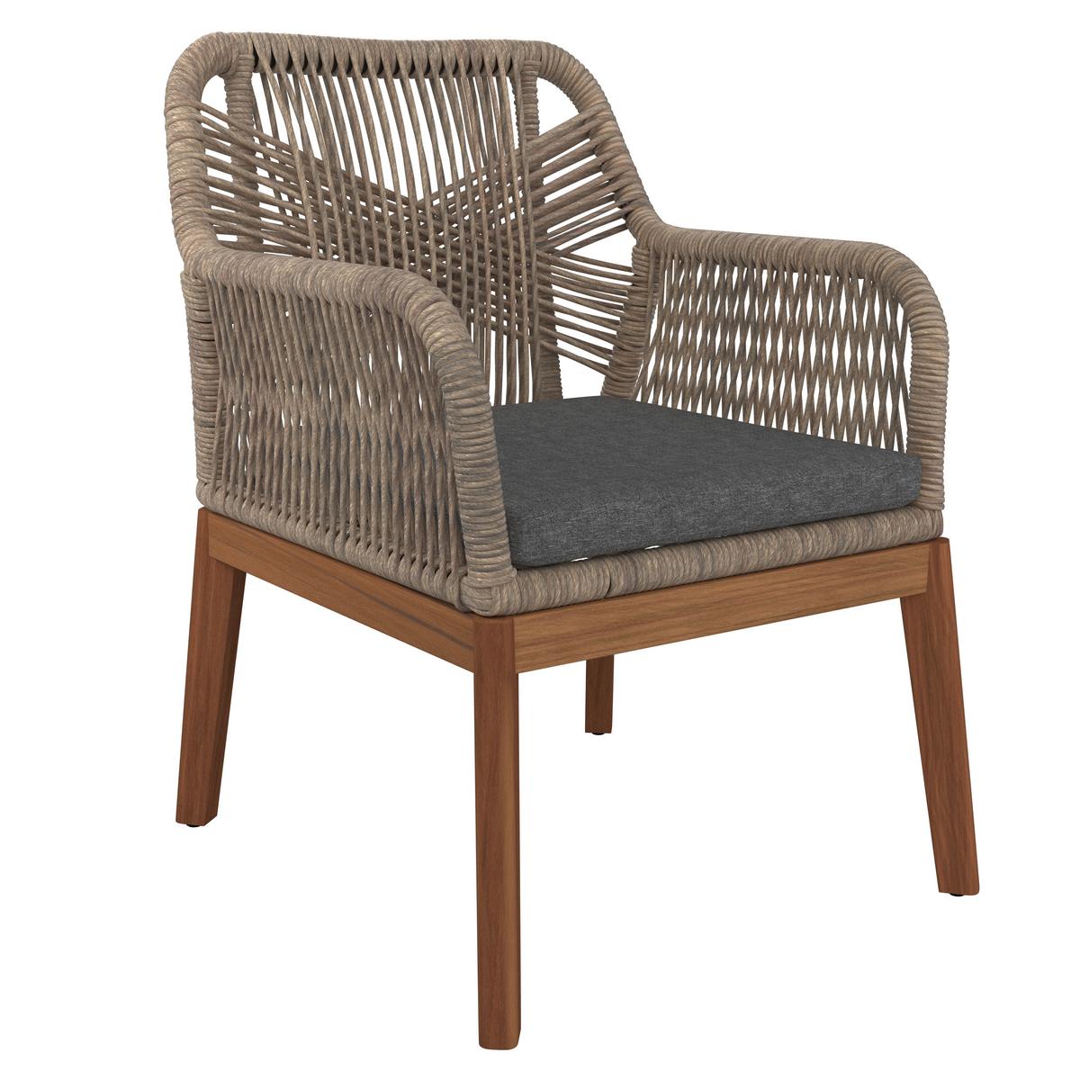 ZAHRADNÍ ŽIDLE FINN - šedá/barvy teak, Moderní, kov/dřevo (64/87/65cm) - Mömax