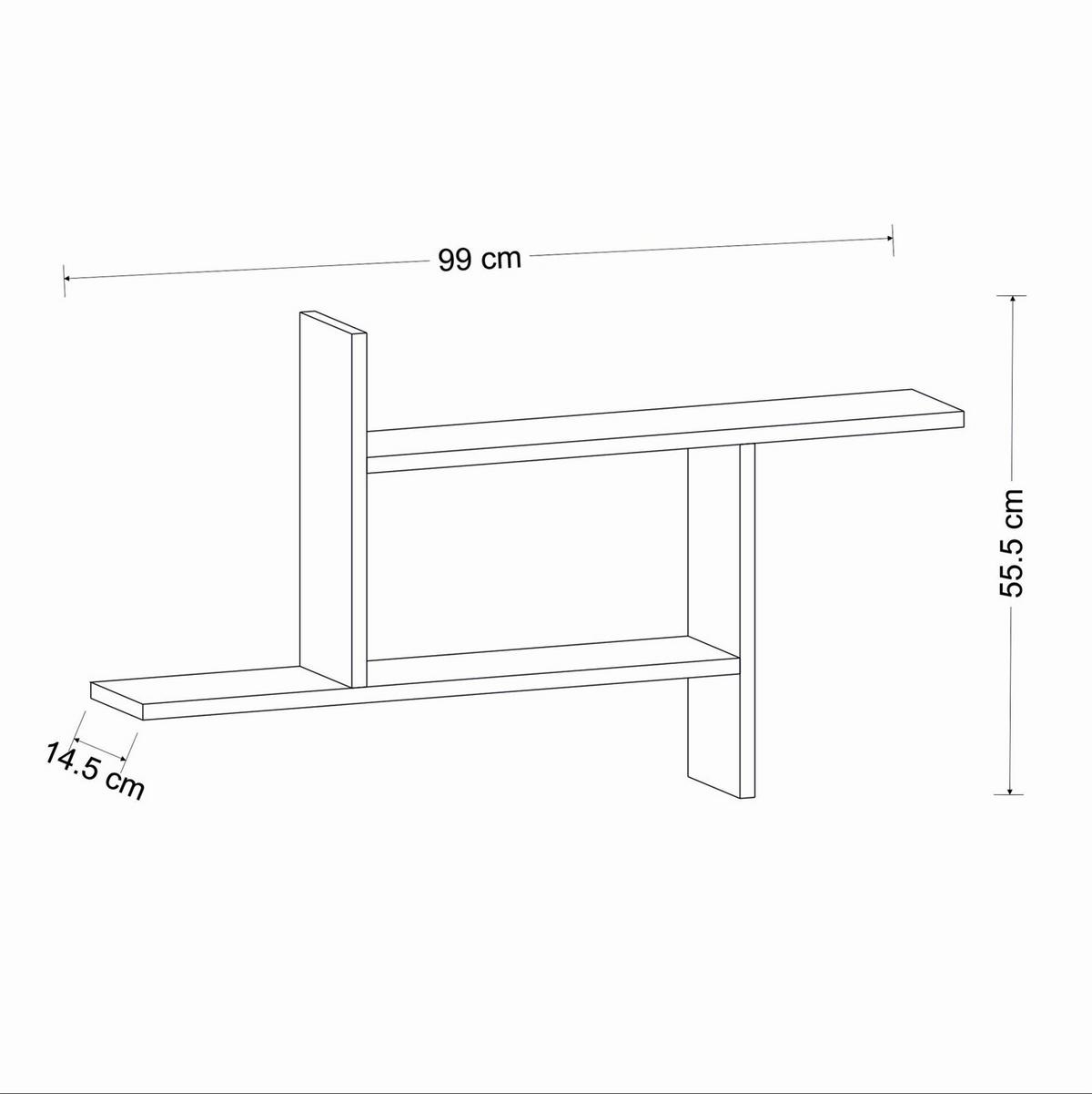 Wandregal Ryan, B: 99 Cm Eiche Dekor - Eichefarben, Design, Holzwerkstoff (99/55,6/14,6cm) - MID.YOU