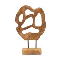 Skulptur Lubang Teak Braun, B: 25 cm - Braun, Basics, Holz (25/38/10cm)