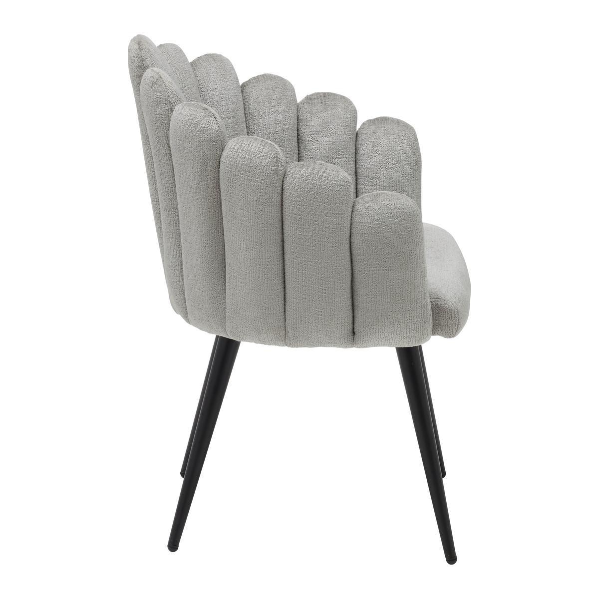 Jídelní křeslo SIBYL šedá - černá/šedohnědá, Romantický / Rustikální, kov/textil (63/84/58cm) - Premium Living