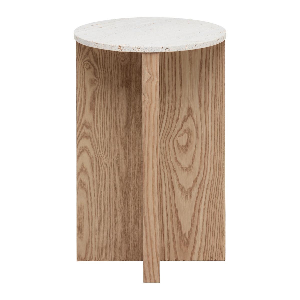 Príručný stolík MATERA p. 34 cm - prírodná farba, Modern, kompozitné drevo/kameň (34/54cm) - Premium Living