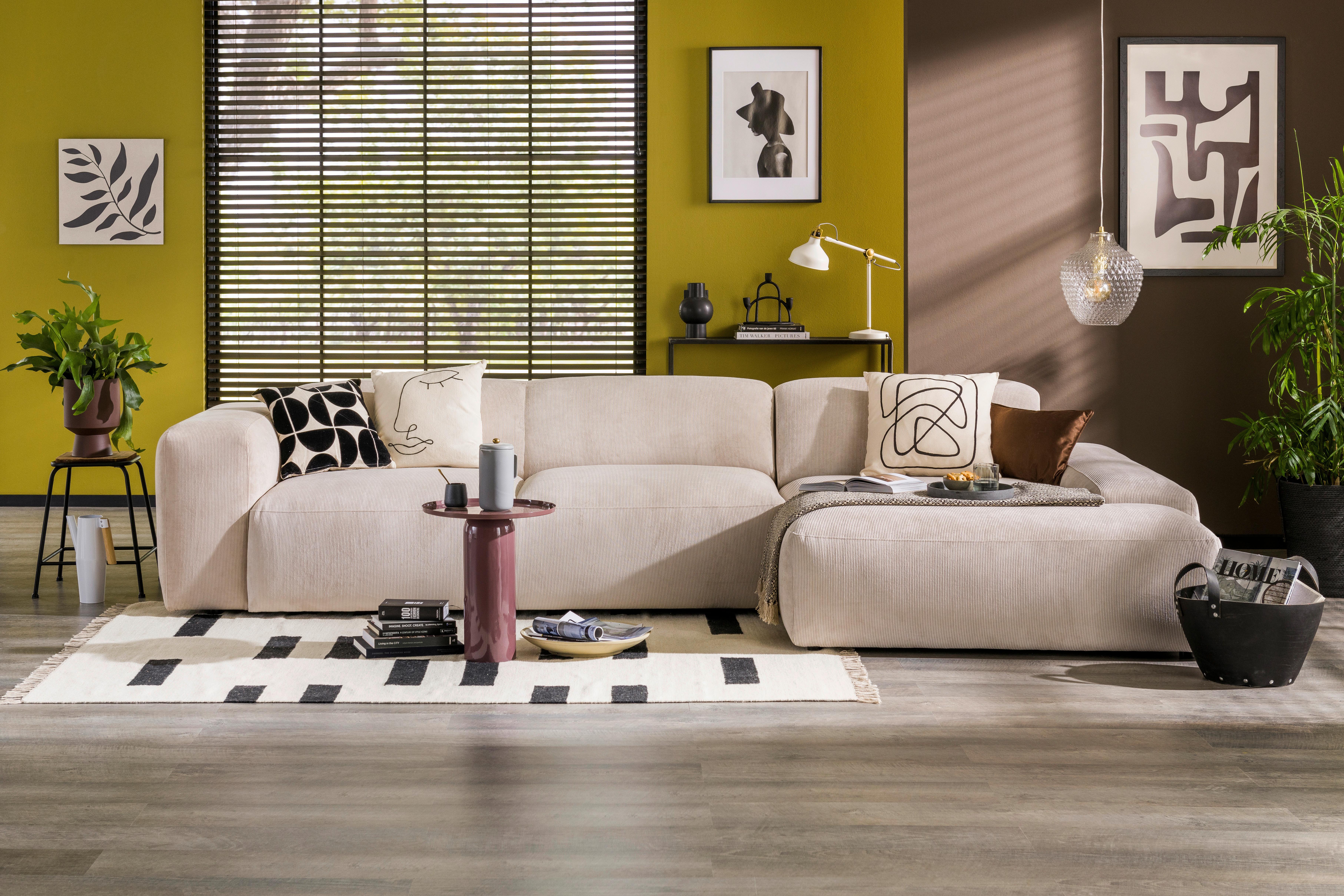 ECKSOFA Hannah Beige S: 343x170cm - Beige/Schwarz, Design, Textil (343/170cm) - MID.YOU
