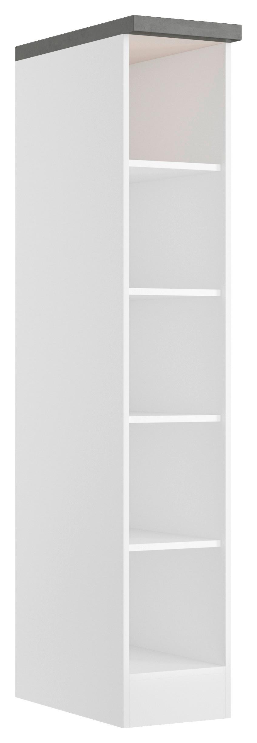 Regal Monza B: 30 cm Weiß/Grau - Weiß/Grau, LIFESTYLE, Holzwerkstoff (30/166/60cm) - Held