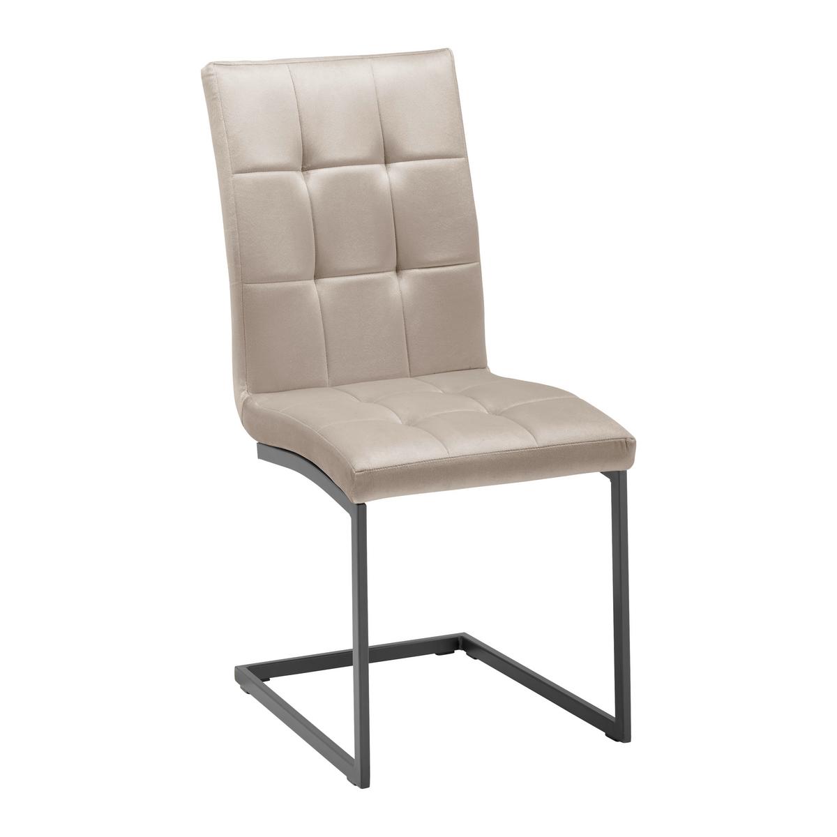 Dvoudílná sada židlí MELA šedohnědá - šedohnědá, Moderní, kov/textil (44/95/60cm) - PBJ