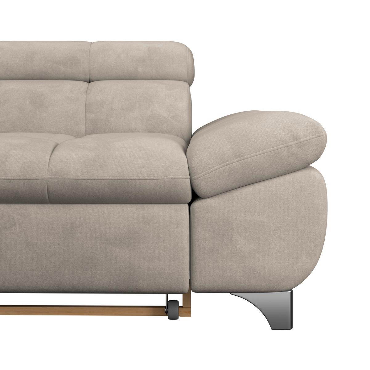 Ecksofa Gemini Naturfarben, B: 234cm - Chromfarben/Naturfarben, KONVENTIONELL, Textil (234/312cm)