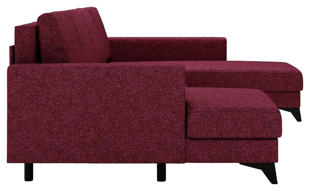 Wohnlandschaft Harvey mit Schlaffunktion Rot - Rot/Schwarz, Design, Textil (156/339/190cm) - Livetastic