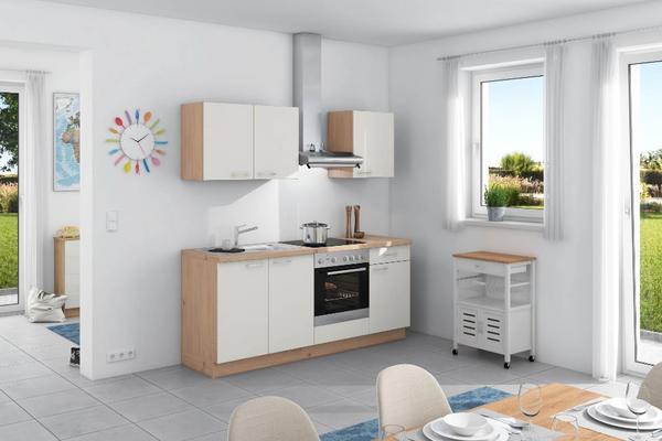 Küchenblock mit Spüle und 3 Elektrogeräten