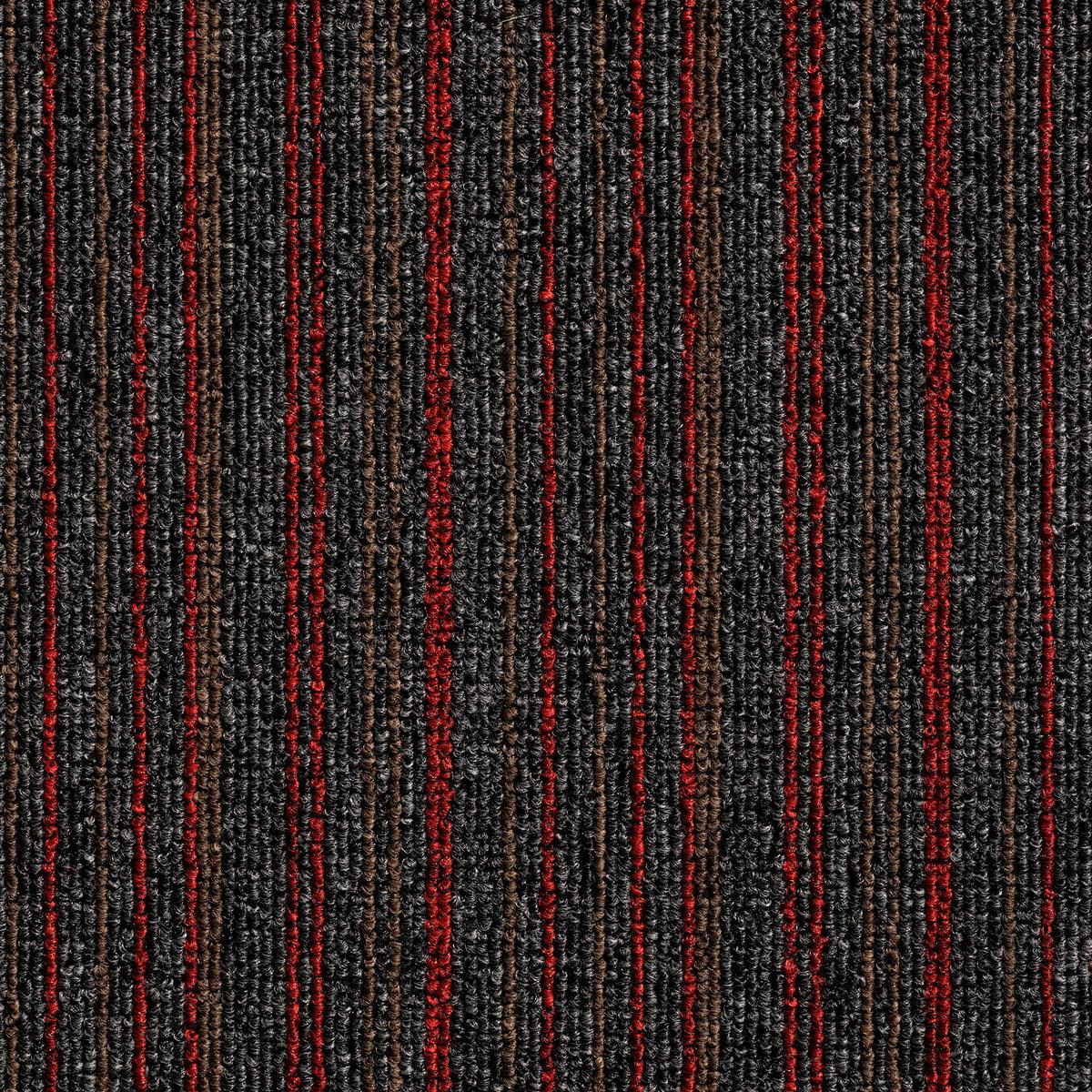 Teppichfliese Grau/Rot Astra 50x50 cm Florhöhe 3 mm - Rot/Grau, Basics, Textil (50/50cm)