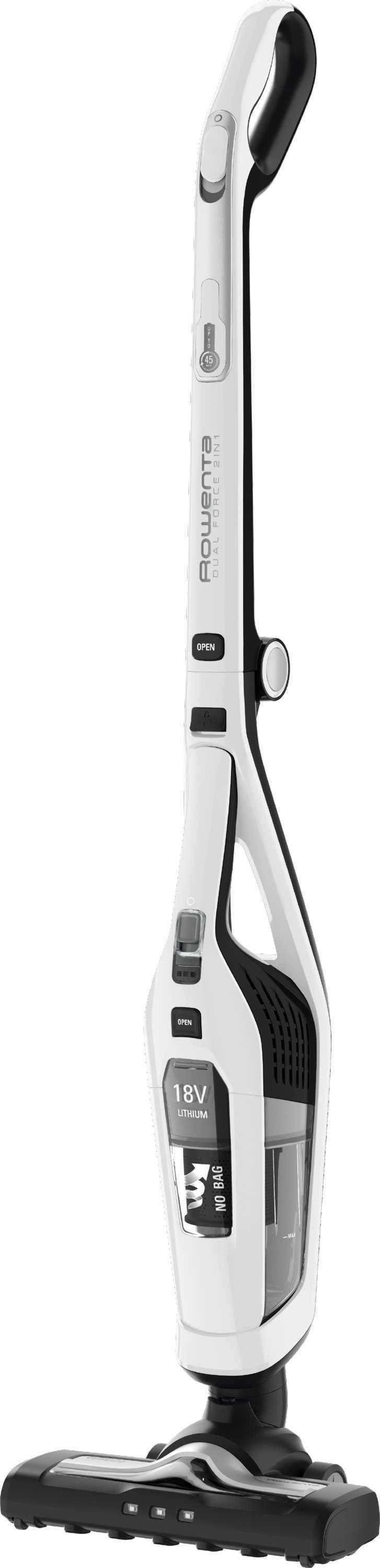 Akku-Bodenstaubsauger Mit LED-Licht und 2in1 Funktion - Schwarz/Weiß, Basics, Kunststoff (60/19/31,5cm) - Rowenta