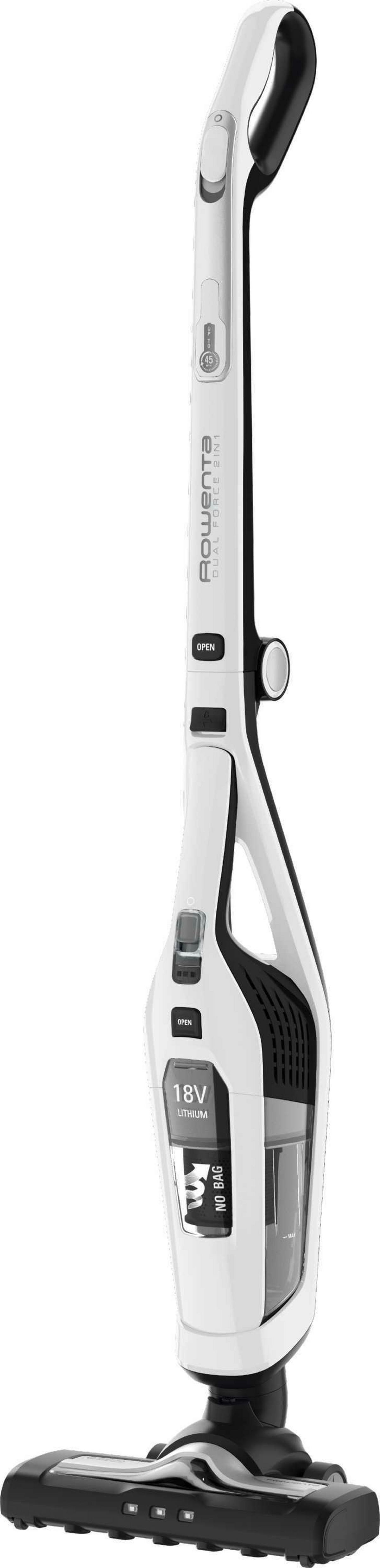 Akku-bodenstaubsauger Mit Led-Licht Und 2in1 Funktion - Schwarz/Weiß, Basics, Kunststoff (60/19/31,5cm) - Rowenta