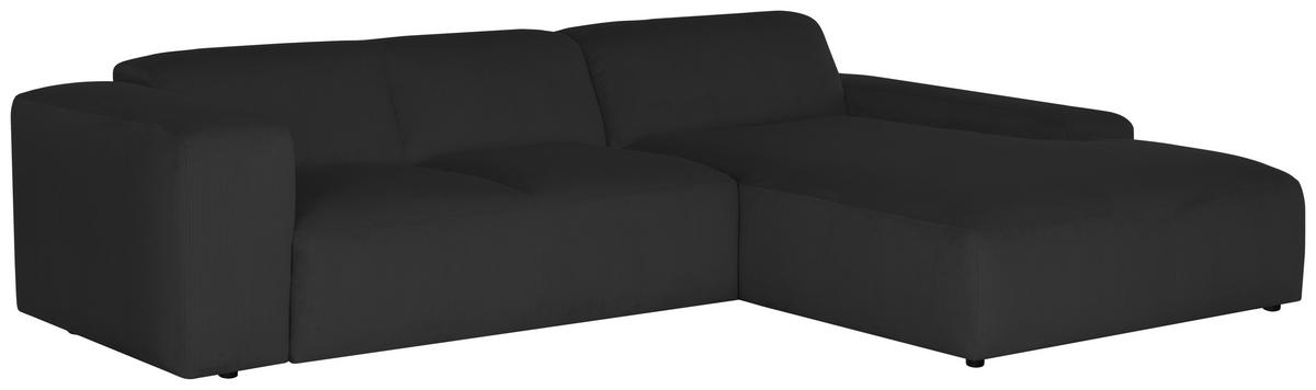 Ecksofa Hannah Schwarz 304x200 cm - Schwarz, Design, Textil (304/200cm) - MID.YOU