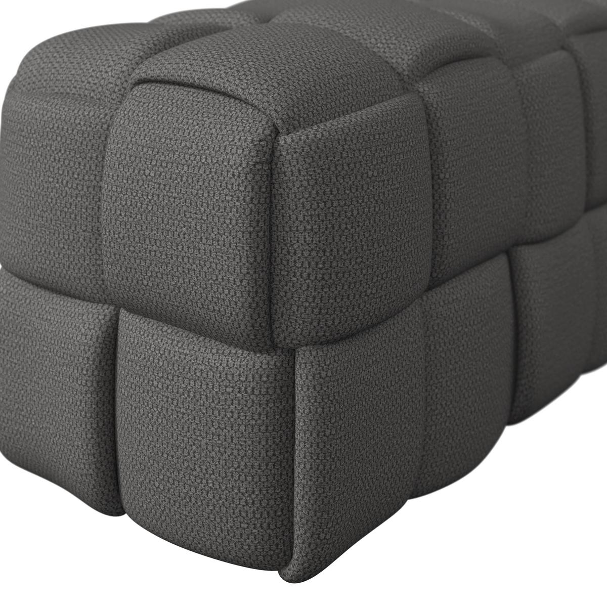 Moderná lavica ELLA tmavosivá, buklé - čierna/tmavosivá, Modern, drevo/textil (110/45/45cm) - Bessagi Home