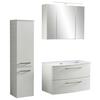Badmöbel-set 3-tlg. Stockholm B: 110 Cm Weiß - Weiß, KONVENTIONELL, Glas/Holzwerkstoff (110cm) - Held