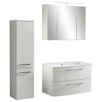 Badmöbel-set 3-tlg. Stockholm B: 110 Cm Weiß - Weiß, KONVENTIONELL, Glas/Holzwerkstoff (110cm) - Held