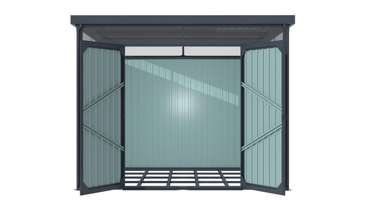 Gartenhaus mit Pultdach 276x226x245 cm - Anthrazit, Basics, Metall (276/226/245cm)