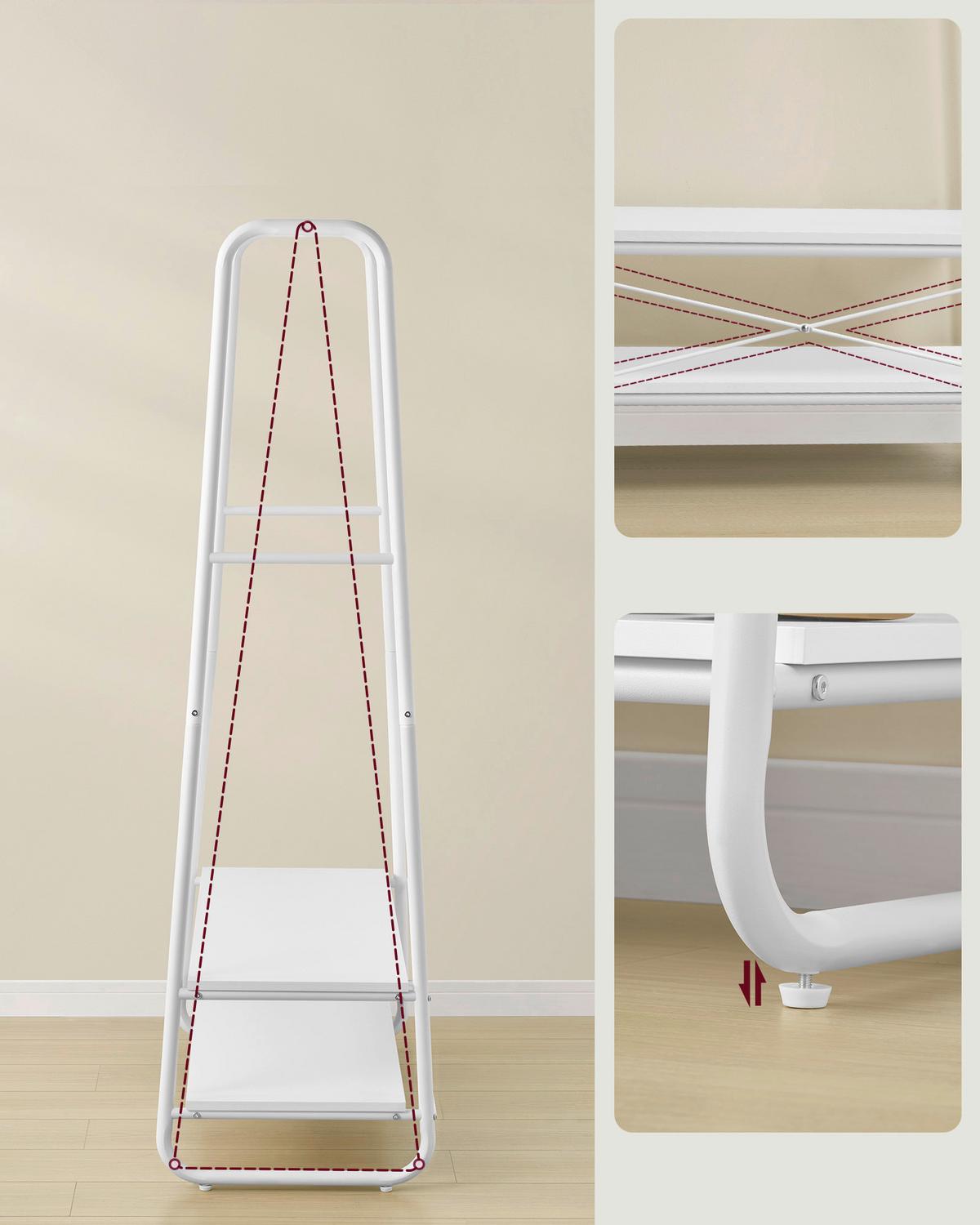 Kleiderschrank Weiß B: 100cm - Weiß, Basics, Holzwerkstoff/Metall (100/160/45cm)