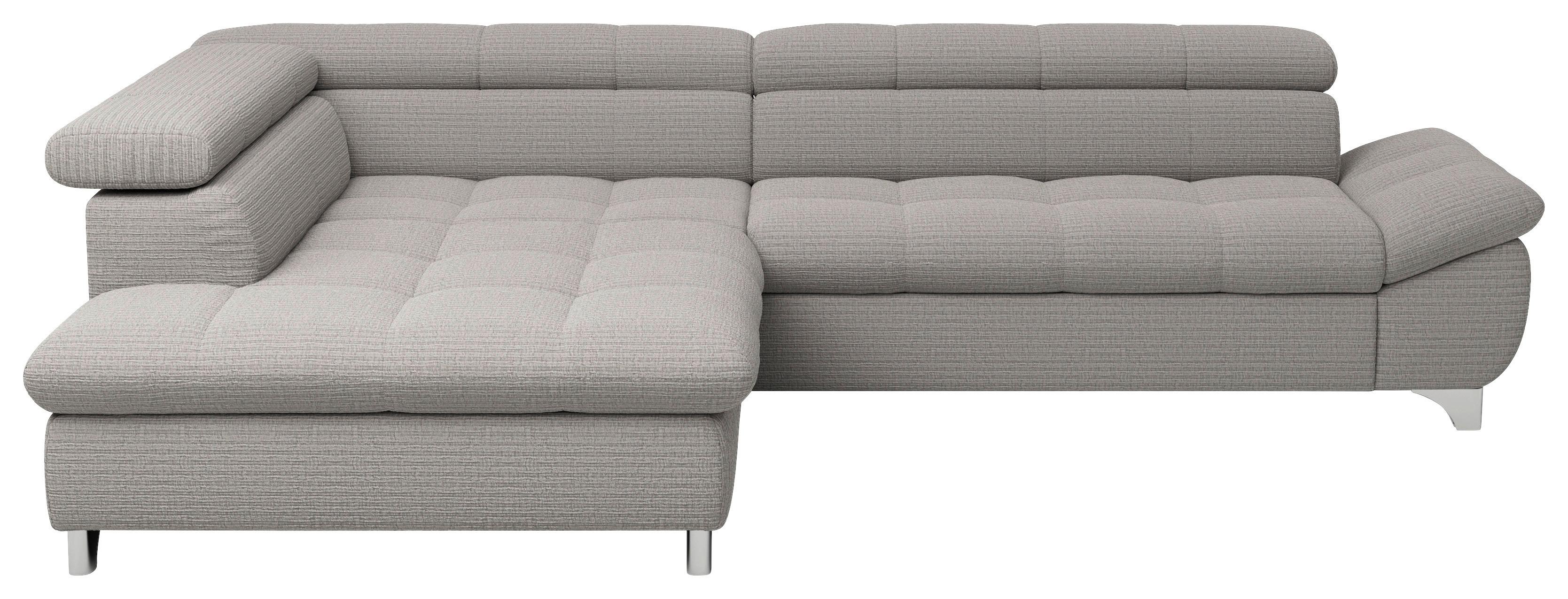 Ecksofa Gemini Grau, S: 234x312 cm - Chromfarben/Grau, KONVENTIONELL, Textil (234/78-97/312cm)