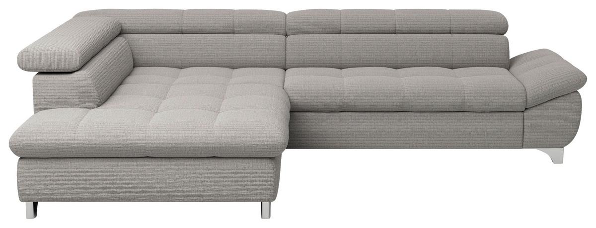 Ecksofa Gemini Grau, S: 234x312 cm - Chromfarben/Grau, KONVENTIONELL, Textil (234/78-97/312cm)