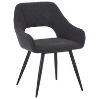 Armlehnstuhl Porto Lederlook Anthrazit Gepolstert - Anthrazit/Schwarz, MODERN, Textil/Metall (59/83/60cm) - MID.YOU