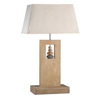 Tischleuchte 4849/Lg - Beige, Natur, Holz/Textil (45/23/75cm)