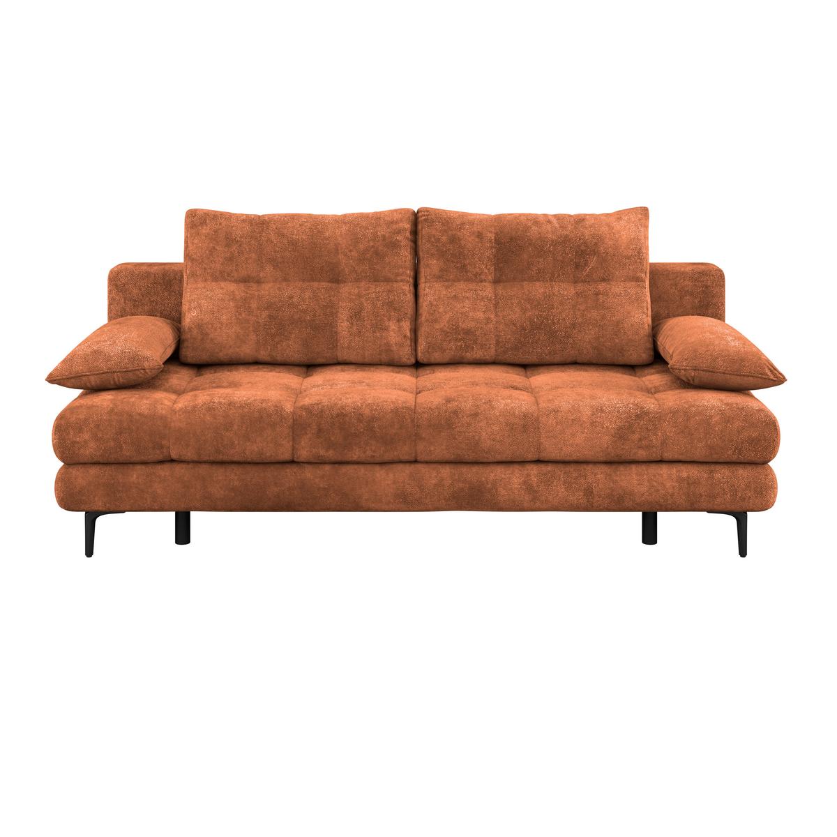 Schlafsofa Perla Terracotta B: 203 cm - Terracotta/Schwarz, KONVENTIONELL, Textil (203/94/96cm)