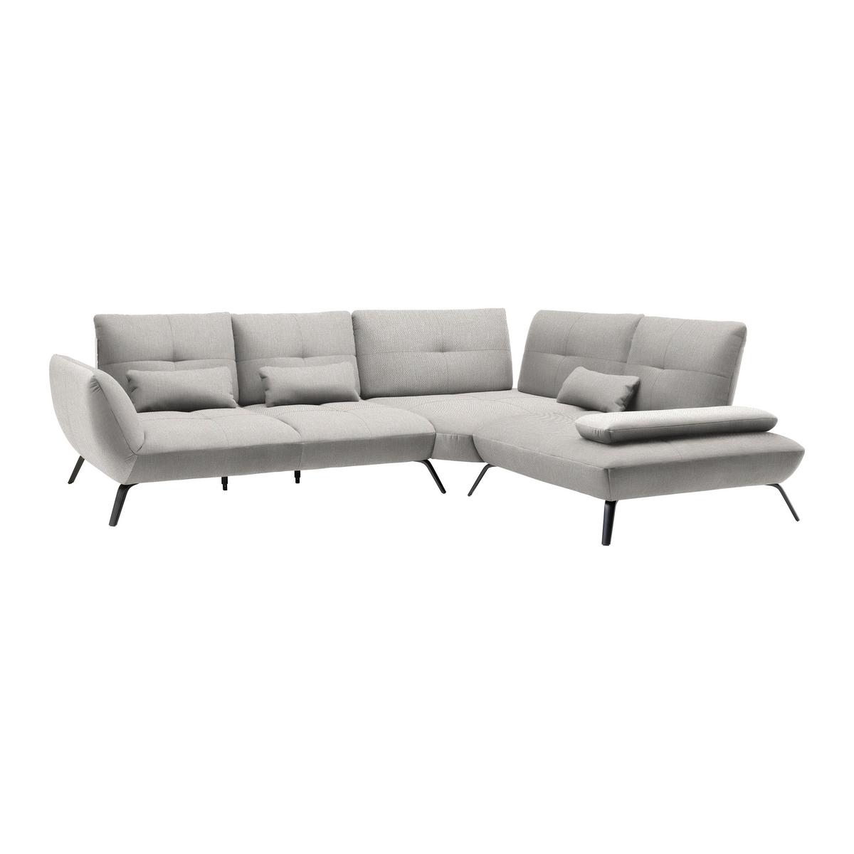 Rohová sedačka TRENDY, pravá, béžová - černá/béžová, Moderní, kov/kompozitní dřevo (310/93/250cm) - Premium Living