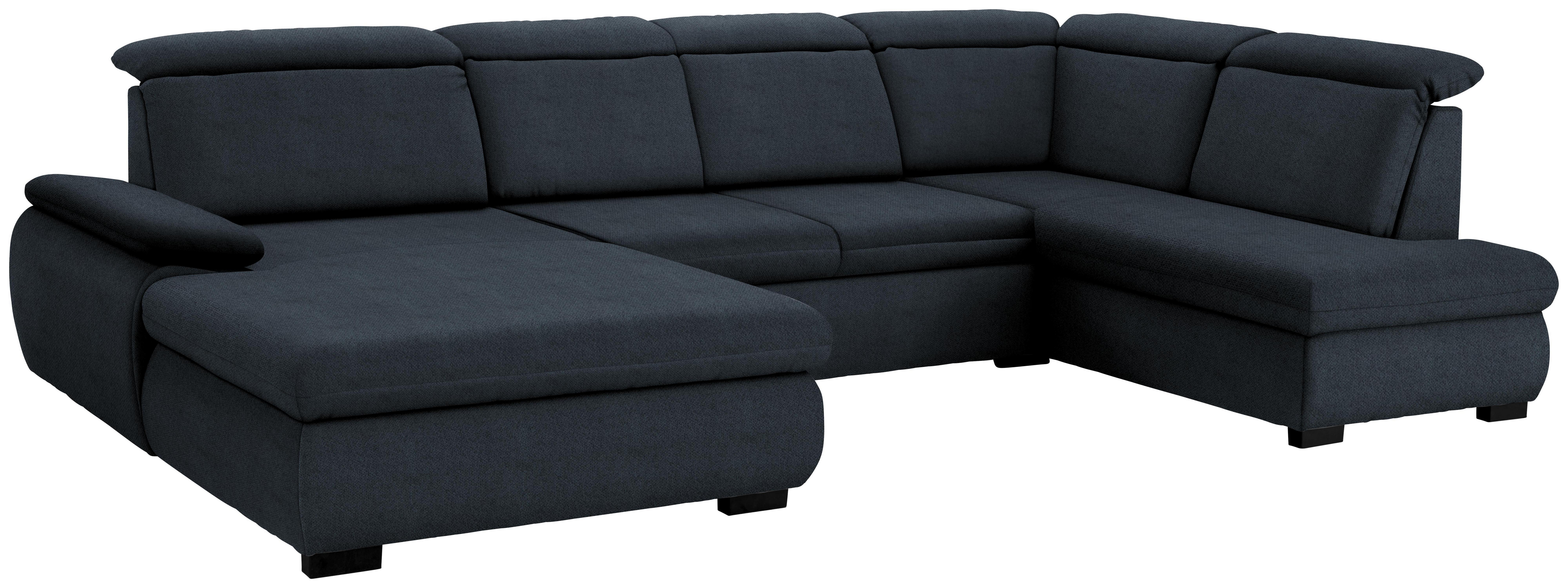 Wohnlandschaft in U-Form Metro ca. 172x335x184 cm - Schwarz, KONVENTIONELL, Holz/Textil (172/335/184cm) - Ombra