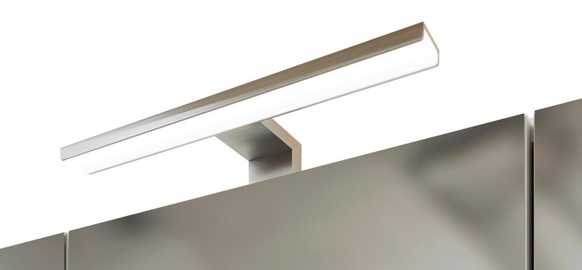 BADEZIMMER Verona Weiß/Wildeiche B: 80cm - Wildeiche/Weiß, Trend, Glas/Holzwerkstoff (80/200/47cm) - Held