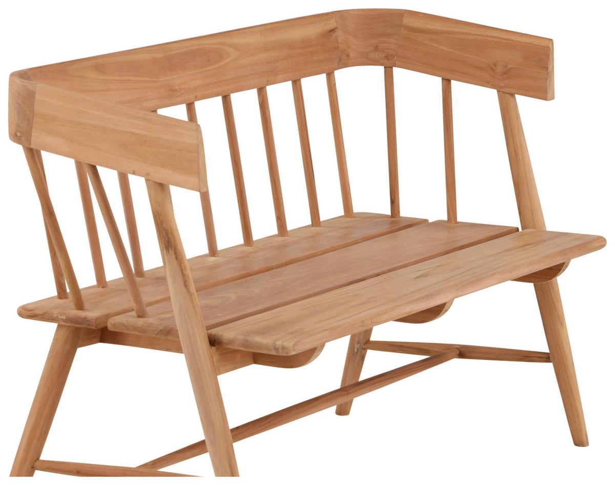 Gartenbank Teakholz 2-Sitzer Split - Teakfarben, KONVENTIONELL, Holz (58/85/132cm) - Gardenson