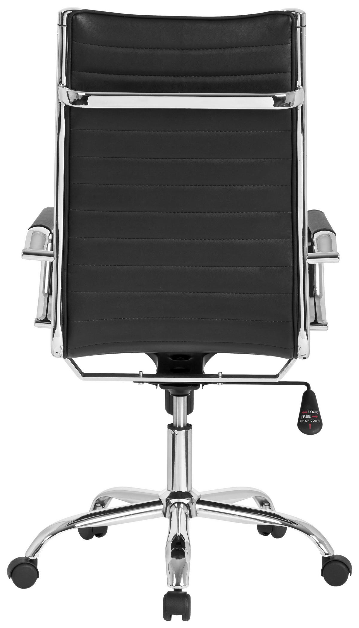 Bürostuhl Vermona Schwarz bis 110 kg - Silberfarben/Schwarz, Basics, Kunststoff/Textil (54/117/43cm) - MID.YOU